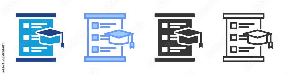 Study Programs icon set multiple style collection Study Programs icon set multiple style collection