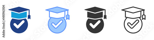 Academic Excellence icon set multiple style collection