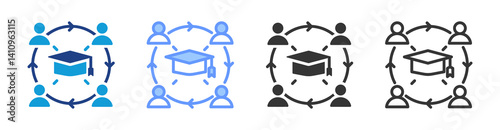 Alumni Network icon set multiple style collection