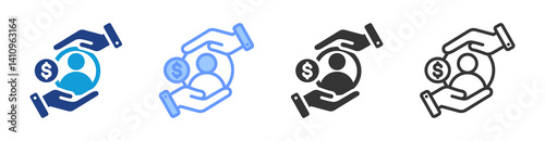 Student Support icon set multiple style collection