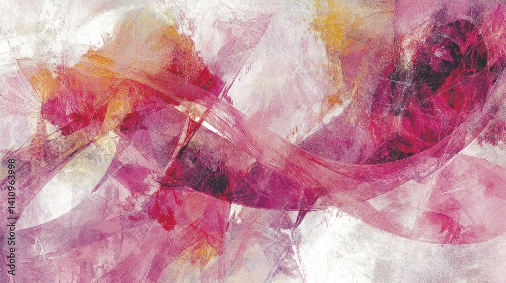 Fototapeta premium Abstract expressionist painting of flowing, blended colors.