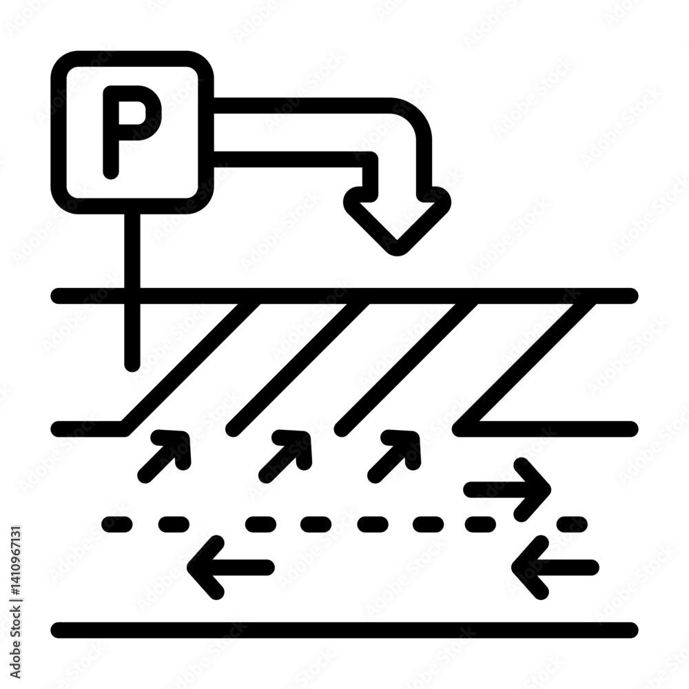 Parking direction sign Icon Parking direction sign Icon
