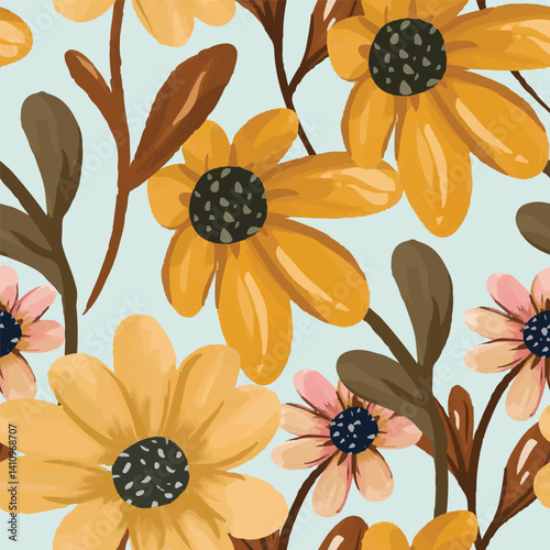 watercolor floral seamless pattern for background