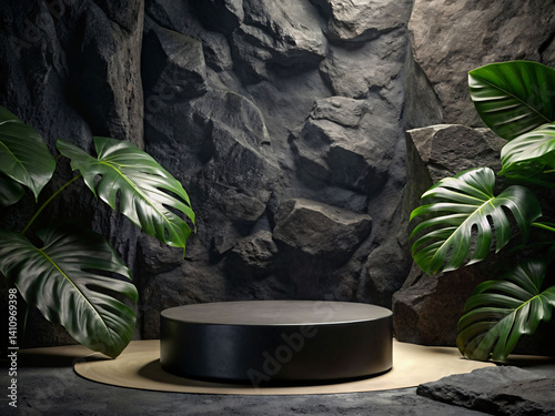 Minimalist Podium with Plant