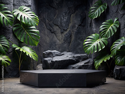 Abstract Podium Plant Scene