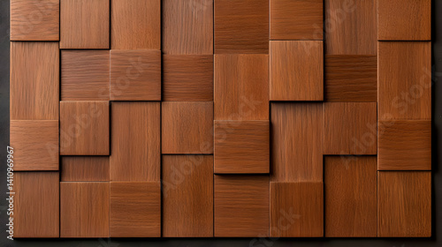 Brown Wooden Geometric Tiles Pattern