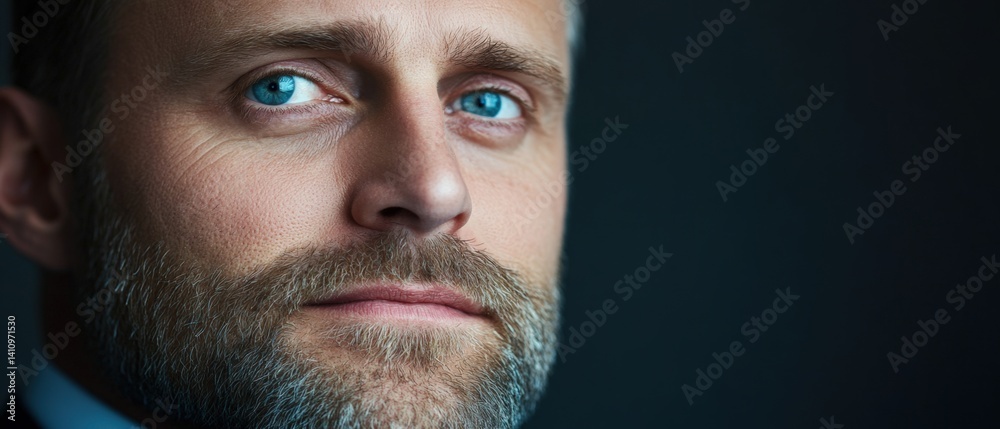 Fototapeta premium Man with beard, close-up portrait