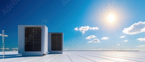 Air conditioning units on rooftop