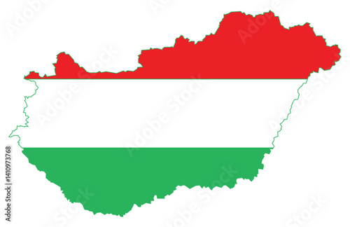 Maps of Hungary with Hungary Flag Europe Country