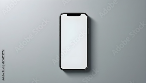 Modern Smartphone with Blank Screen on Minimal Grey Background – Mockup for App, UI, or Website Presentation