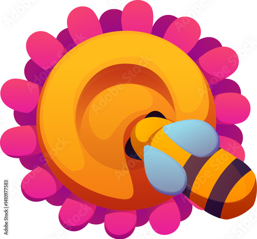 Honey font, bee and flower letter Q. Apiary farming kids ABC element, honey bee agriculture vector English alphabet type symbol. Beekeeping farm typeset letter or sweet honey harvest font sign