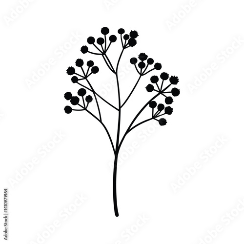 baby s breath flower silhouette vector icon illustration