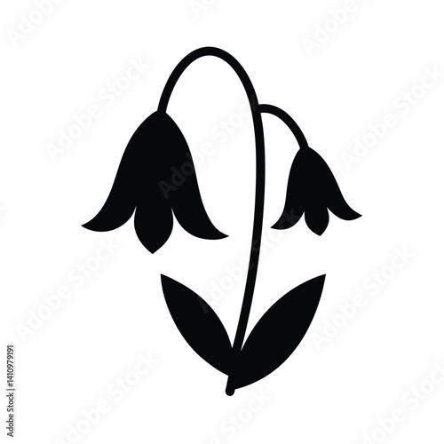 bluebell flower silhouette vector icon illustration