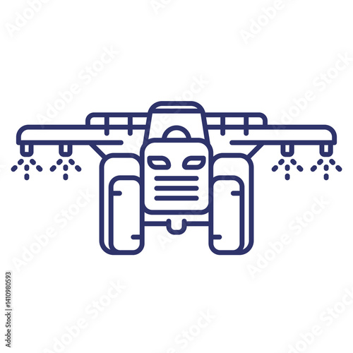 crop sprayer, tractor line icon