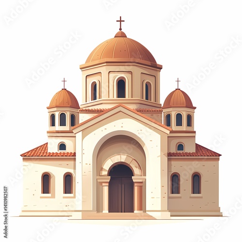 Stunning European Church Architecture: Traditional Gothic Domes and Ornate Christian Iconography
