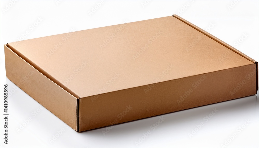 Isolated shot of blank rectangular cardboard box on white background Isolated shot of blank rectangular cardboard box on white background
