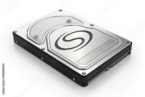 Hard Drive Storage: High-performance hard drive, silver and black, data storage, technology, computer hardware, digital device,  mass storage