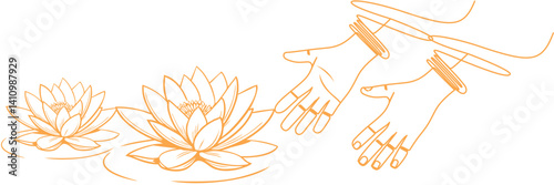 line art buddha hand vesak day