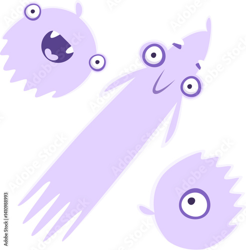 Halloween font punctuation percent sign funny monster character. Bizarre ghost ABC font element, spooky fantasy creature vector English typeset symbol or silly monster personage punctuation sign