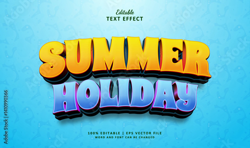 Summer Holiday Editable Text Effect Style 3d Theme Summer Season