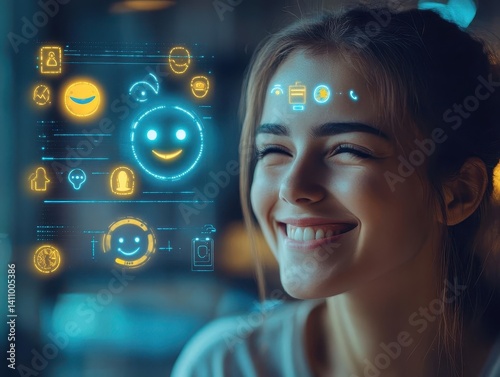 A developer testing an emotion recognition AI for customer service applications, Emotion AI, Insightful and responsive