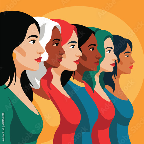 Diverse Women Embracing Unity and Strength in Feminism