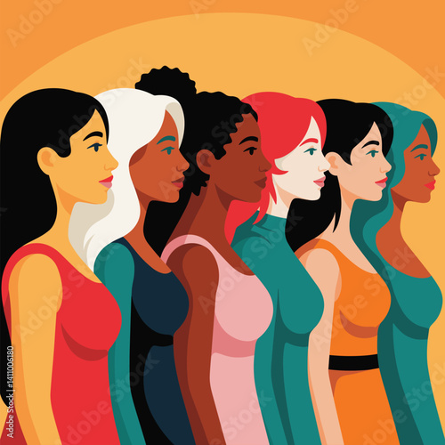 Diverse Women Embracing Unity and Strength in Feminism