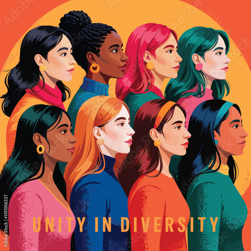 Diverse Women Embracing Unity and Strength in Feminism