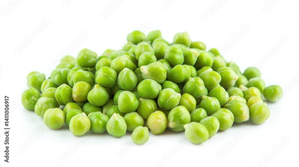 Fresh chickpeas, bright and green, isolated on a white background Fresh chickpeas, bright and green, isolated on a white background