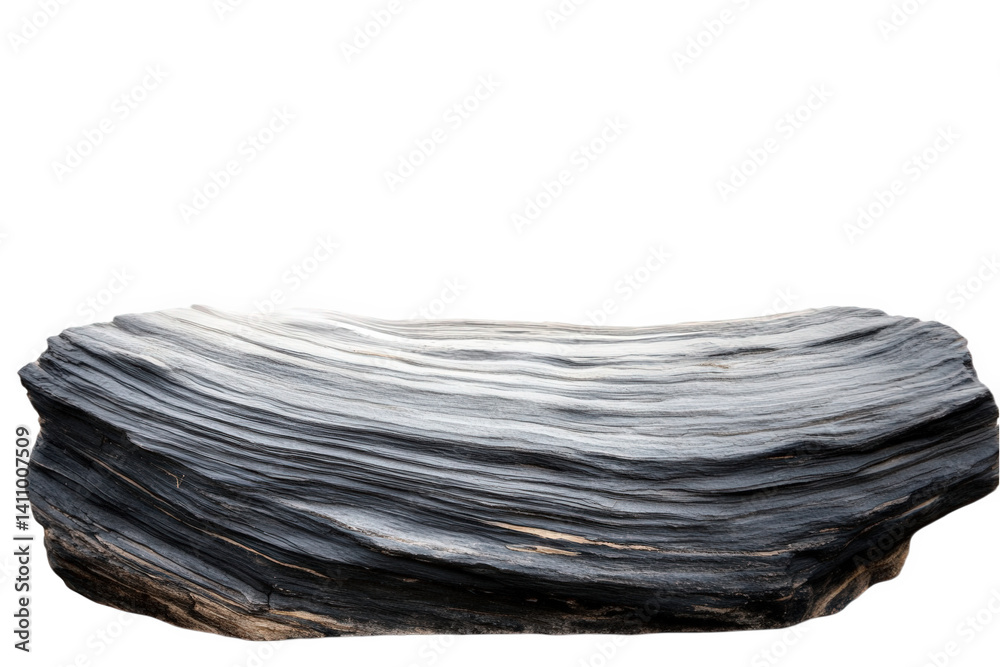 Natural stone with layered texture displayed on a white background, showcasing its unique design and smooth surface, suitable for various artistic applications and decoration projects Natural stone with layered texture displayed on a white background, showcasing its unique design and smooth surface, suitable for various artistic applications and decoration projects