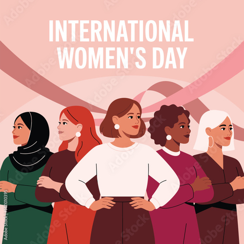 Diverse Women Embracing Unity and Strength in Feminism