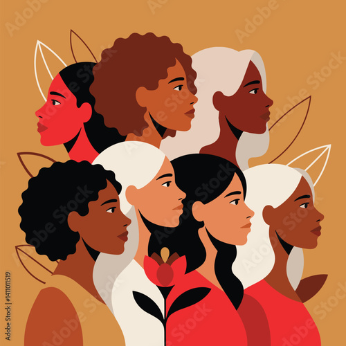 Diverse Women Embracing Unity and Strength in Feminism