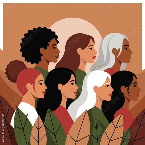 Diverse Women Embracing Unity and Strength in Feminism