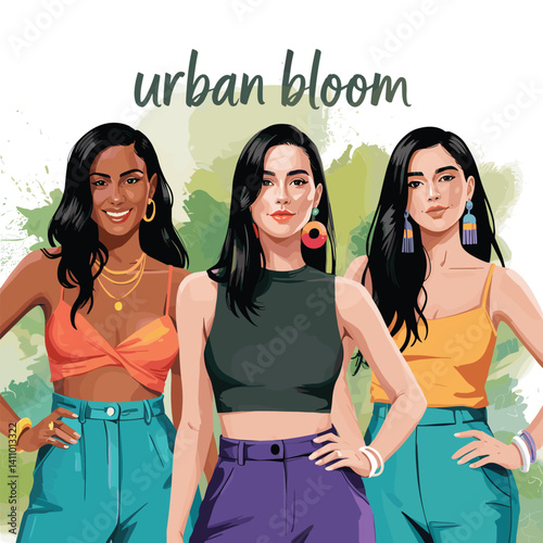 Title: Diverse Women Embracing Unity and Strength in Feminism
