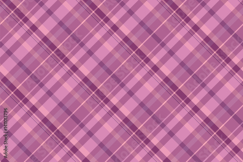 1940s texture check pattern, romantic tartan textile background. Tracery vector fabric plaid seamless in pink and red colors.