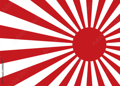 Japanese vintage rising sun vector illustration