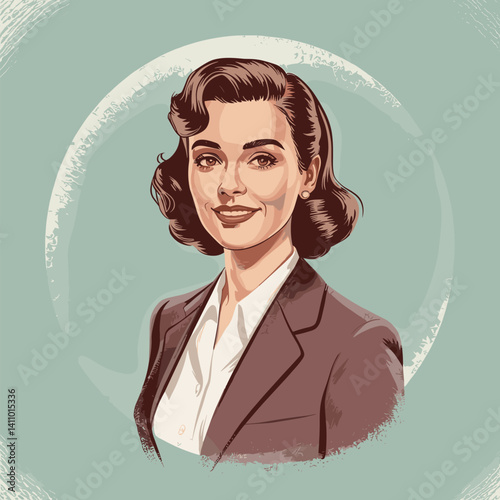 Fashionable Illustration of a Confident Woman with  Bold Style
