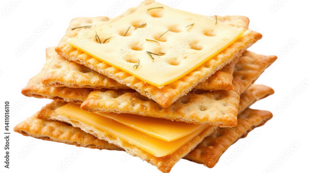 Delicious stack of crackers topped with melted cheese, perfect for snacking or sharing, showcasing a blend of textures and flavors that appeal to any palate Delicious stack of crackers topped with melted cheese, perfect for snacking or sharing, showcasing a blend of textures and flavors that appeal to any palate