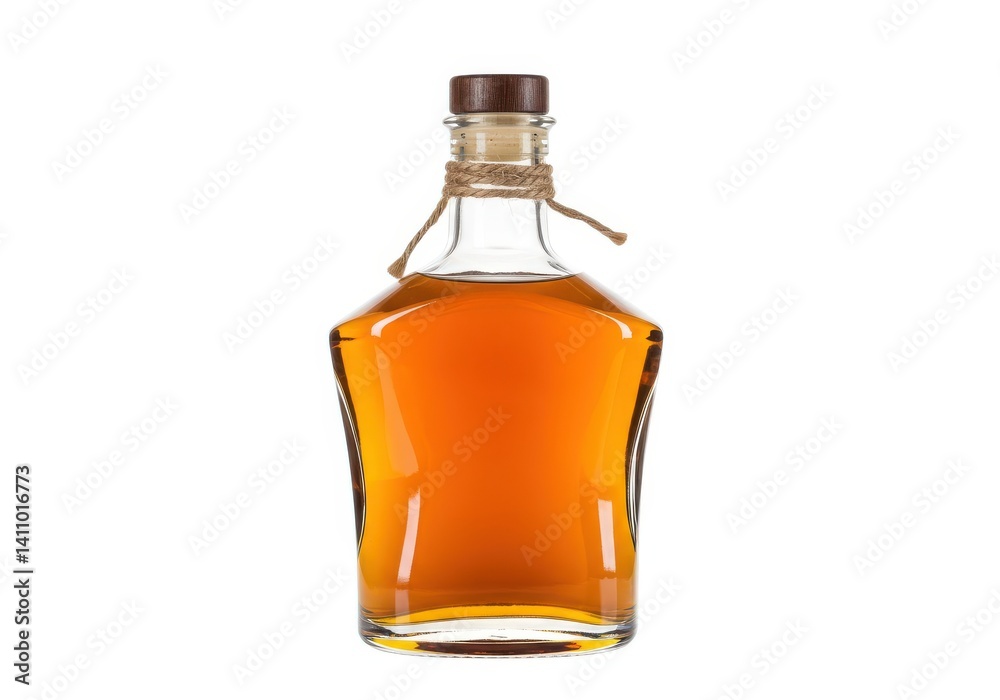 Isolated bottle of amber liquid on a clean white backdrop isolated on white background Isolated bottle of amber liquid on a clean white backdrop isolated on white background