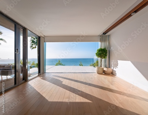  Sea view large and spacious minimalist living room