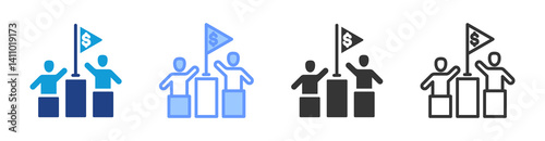 Competition icon set multiple style collection