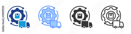 Supply Chain Management icon set multiple style collection