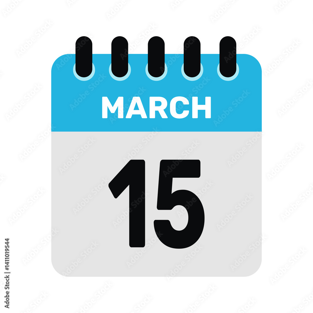 march 15 calendar icon reminder Vector month design Illustration. march 15 calendar icon reminder Vector month design Illustration.