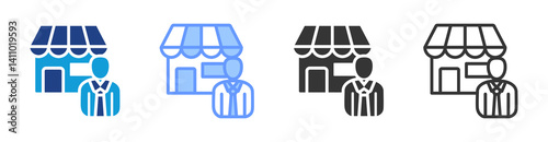 Sales Representative icon set multiple style collection