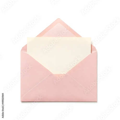 Is the pink envelope with a blank card inside ready for your message? Use this for invitations, greetings or announcements.