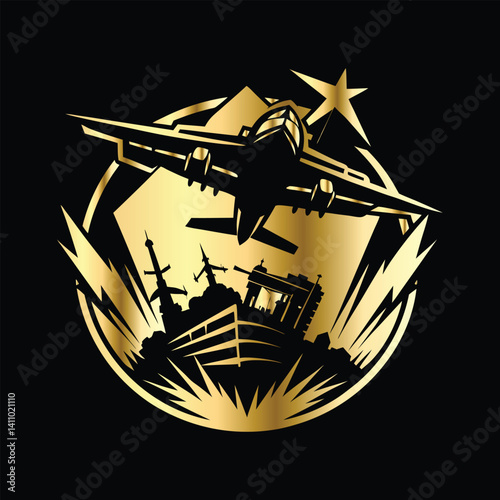 Army Logo Design Set – Combat Emblems of Military Specialists, Artillery Units, Snipers & Infantry Patrols with Weapons Like Rocket Launchers, Rifles & Machine Guns for Badges.
