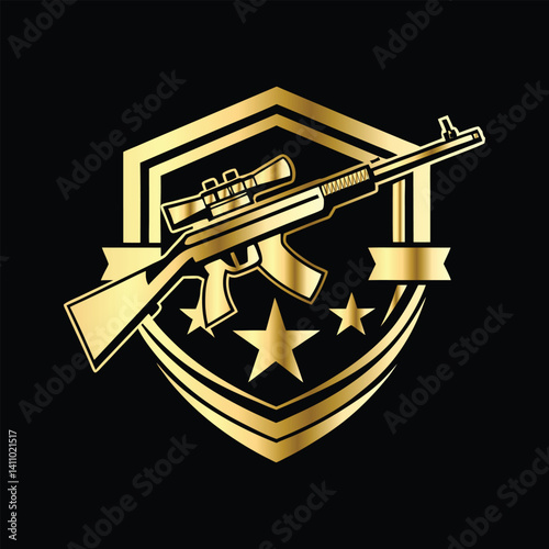 Army Logo Design Set – Combat Emblems of Military Specialists, Artillery Units, Snipers & Infantry Patrols with Weapons Like Rocket Launchers, Rifles & Machine Guns for Badges.
