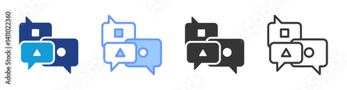 Multilingual Support icon set multiple style collection