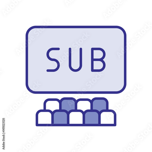 Movie With Subtitles icon vector stock illustration