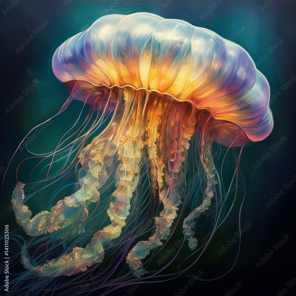 Obraz premium Ölgemälde Qualle